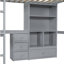 Lit mezzanine en bois massif Kasra Kids avec bureau, Ã©tagÃ¨res de rangement et tiroirs-323634173