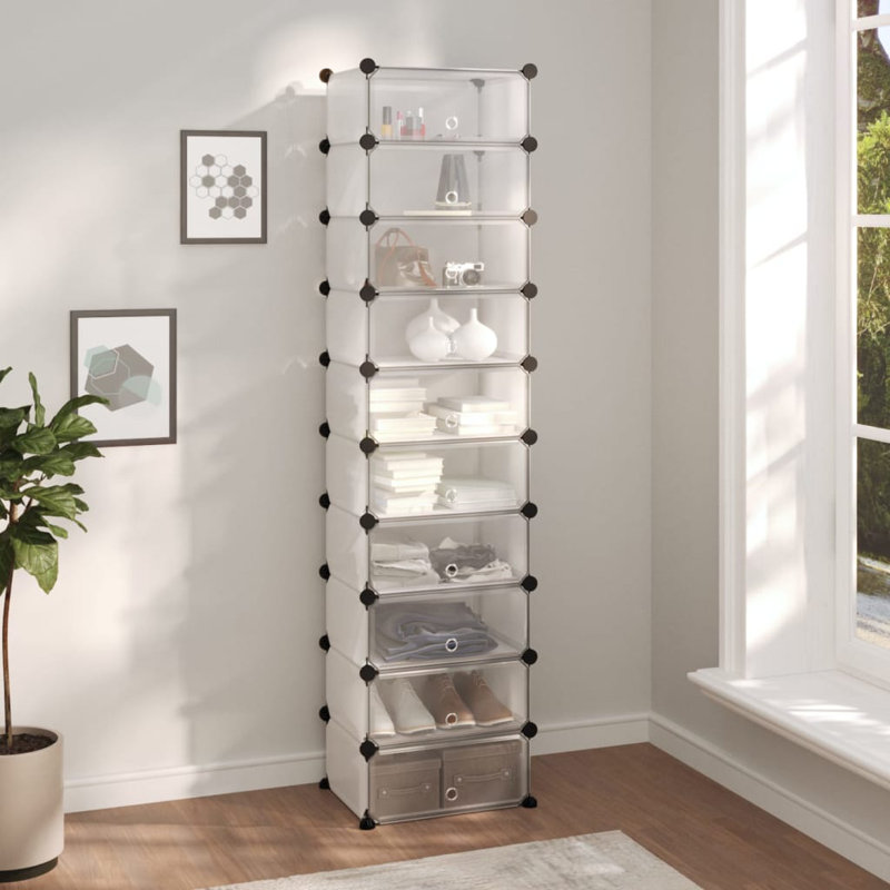 10 Pair Shoe Rack, Clear
