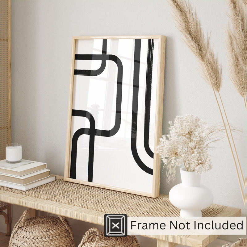«Abstract Abstract Lines», reproduction d'art moderne sans cadre Mid-Century, H 30 po x l 20 po