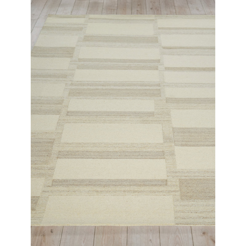 Tero Hand Tufted New Zealand Wool Beige/Ivory Area Rug, 14'X18'