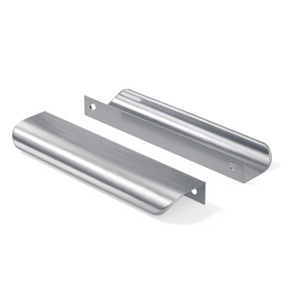 50 Pack 5 Inch Finger Pulls Brushed Nickel Handles for Cabinets Silver Dresser Pulls Edge Tab Drawer Hardware for Kitchen Cupboard