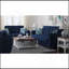 Causeuse convertible rembourrée avec rangement, microfibre bleue-1318310857