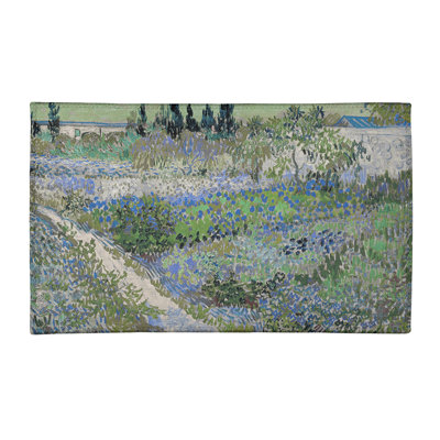Tapis vert/bleu de la bluhender garten mit pfad