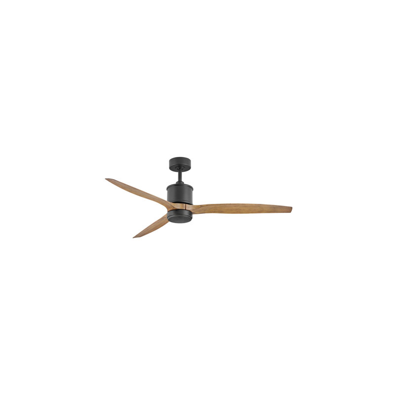 Hover 60"  3 - Blade LED Propeller Ceiling Fan with Wall Control and Light Kit Included, Matte Black