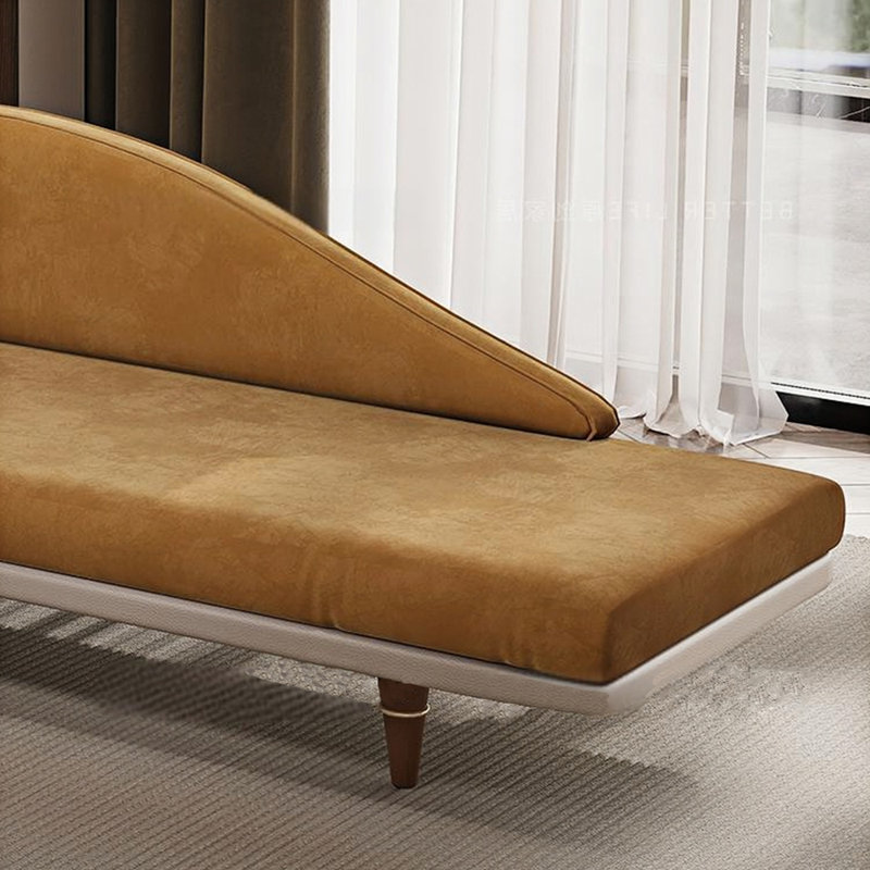 Chaise longue simple, élégante, décontractée, simple et moderne, Orienté à gauche (vu de face), Crème / orange / jaune
