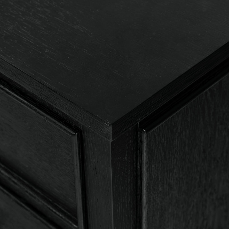 Ariella 5 Drawer Wood Desk, Black