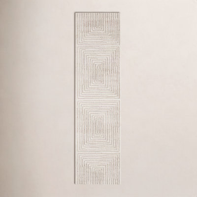 Quillan Ivory Beige Striped Rug
