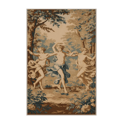 Tapis brun français lavable à la machine