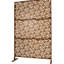 Paravent d'extérieur en métal 193 cm x 122 cm - Brun vieilli pour terrasse/patio