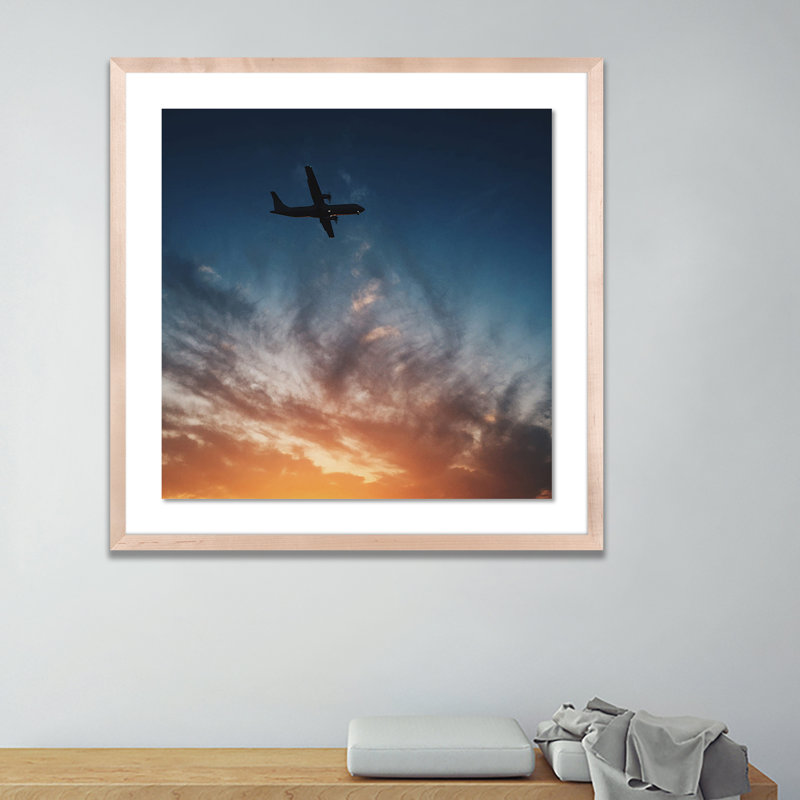 Sunset Plane Print by Vitaliy Paykov, Natural