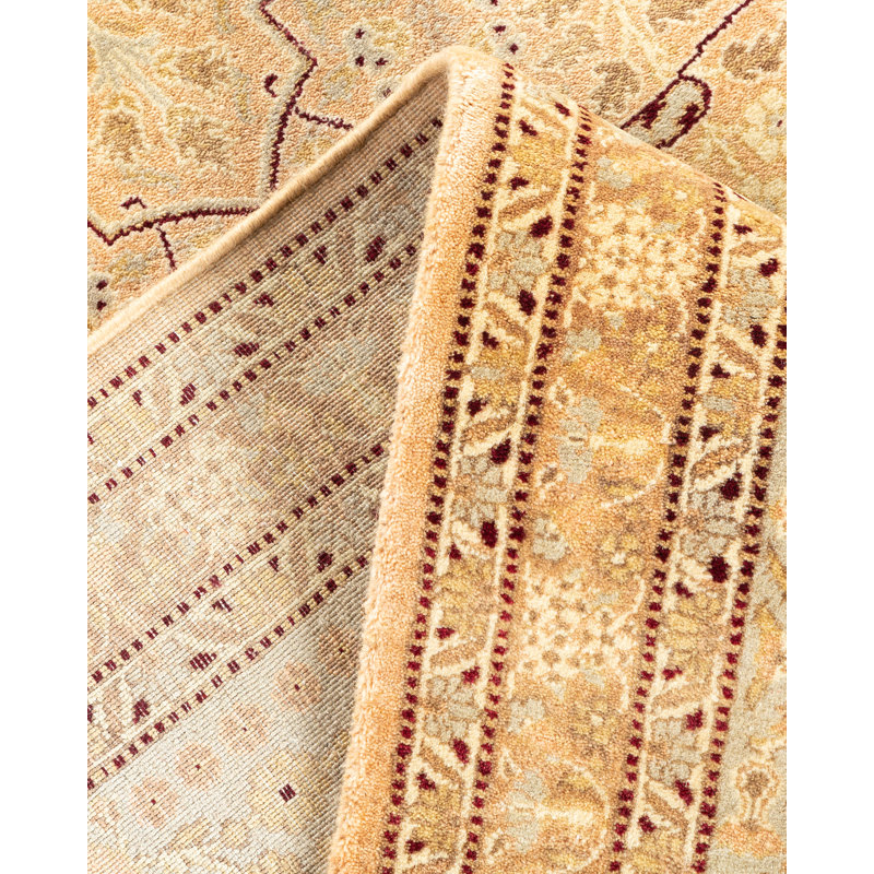 Hand-Knotted Beige Wool Floral 8' x 10' Area Rug