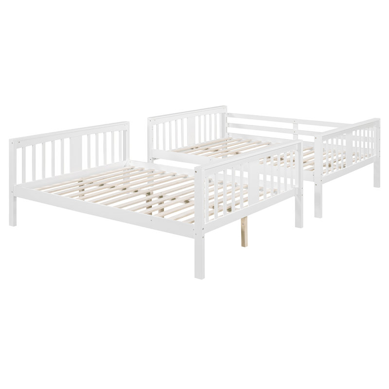 Lit superposé double élégant en bois massif pour chambres et chambres d'amis