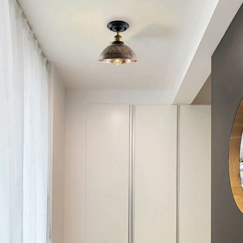 Kuster Semi Flush Mount, Brushed Copper