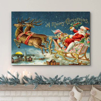 Merry Christamas - Unframed Painting on Canvas -  The Holiday Aisle®, 0B942774BCFF46A5A53C8572A41FA828