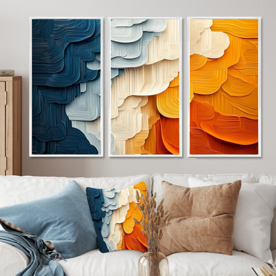 Biomorphism Fragments Forms I - Cubisme, art mural - ensemble de 3