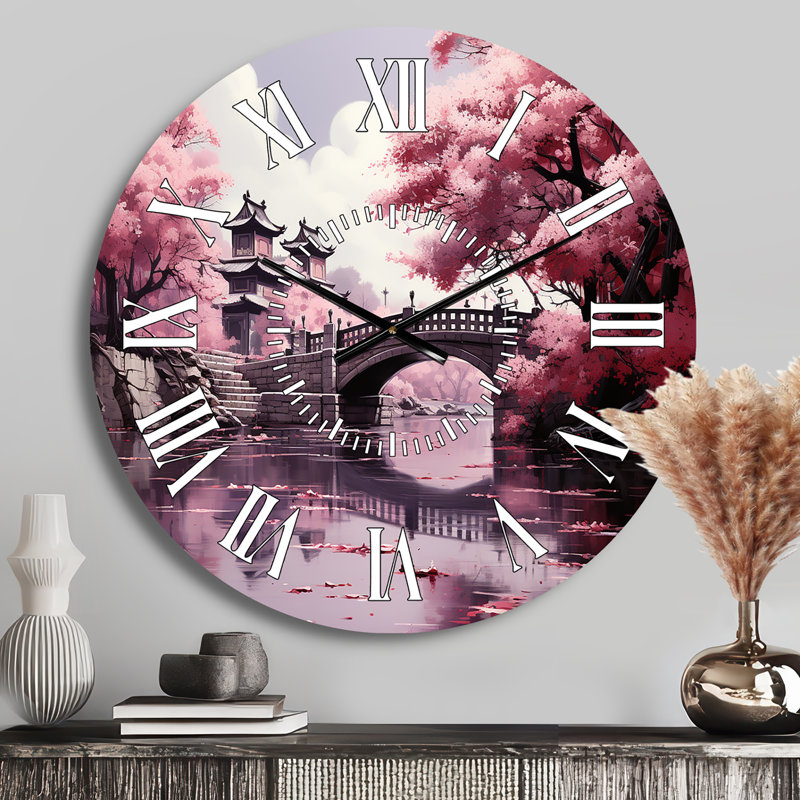 Horloge murale Japon Art Cherry Blossom, Médium