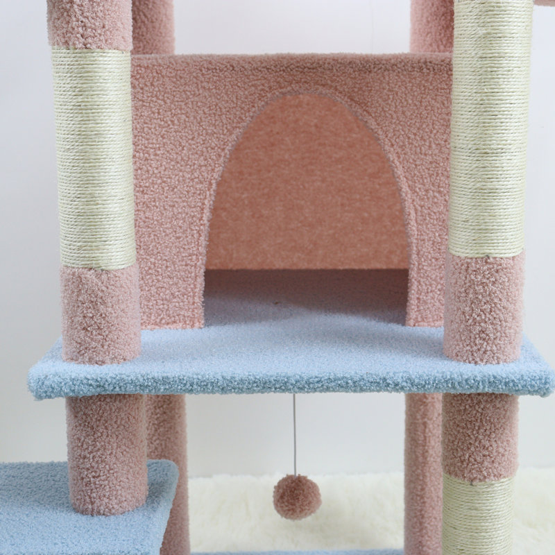 71 inch flower cat tree, Bleu