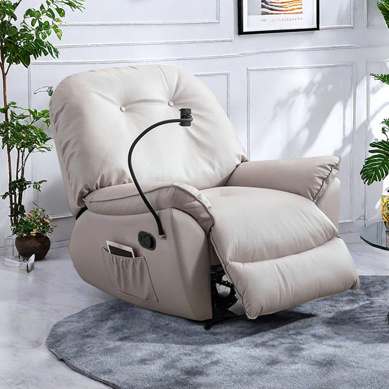 Fauteuil inclinable ergonomique manuel Liggett, Beige gris