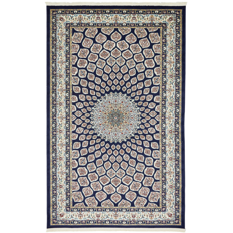 Tapis oriental bleu marine Jackson, Rectangle 5 pi 3 po x 8 pi