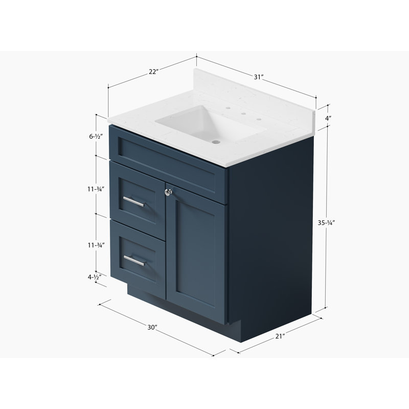 Chrisna 30" Single Bathroom Vanity Set, Blue