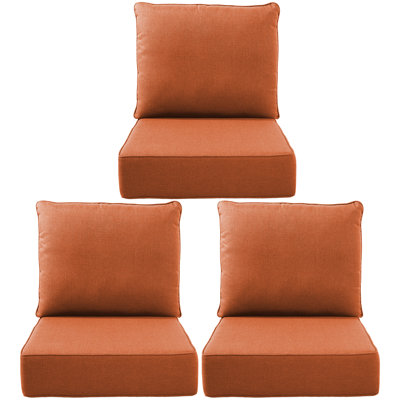 Ensemble de coussins et coussins de patio Allo 24 po x 22 po x 6 po Allo - intérieur / extérieur à siège profond résistant à l'eau et à la décoloration