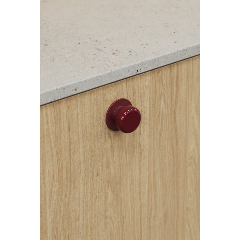 Lacquered Retro "Colette" Red Round Cabinet Knobs, Red Knob