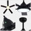 Ventilateur de plafond intelligent moderne à intensité variable de 52 po avec 3 lumières à DEL CCT, ventilateur de plafond intérieur réversible noir à 6 vitesses avec télécommande
