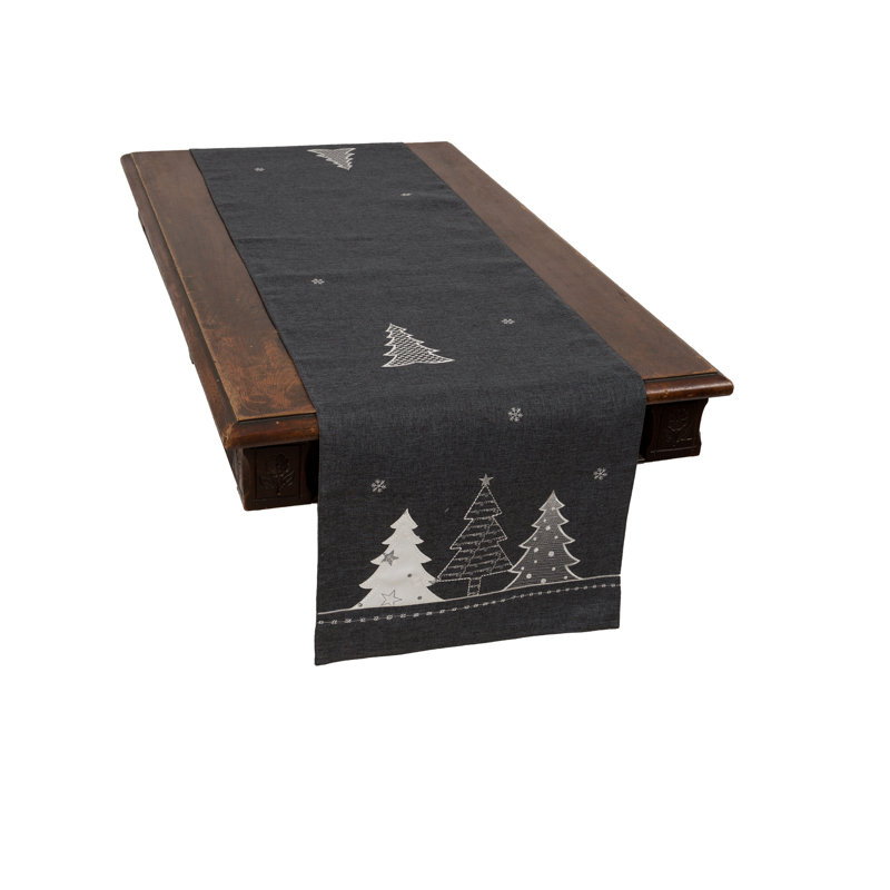 Chemin de table Barnabas, Gris foncé, L 70 po x l 15 po