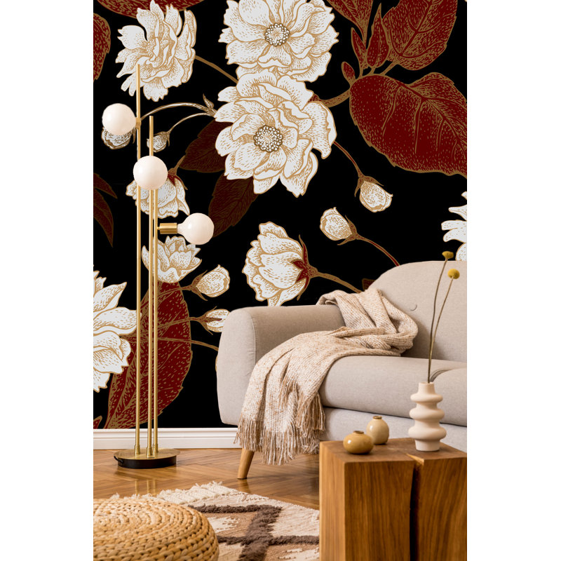 Peel & Stick Floral Wall Mural, 100" W x 8.33" L