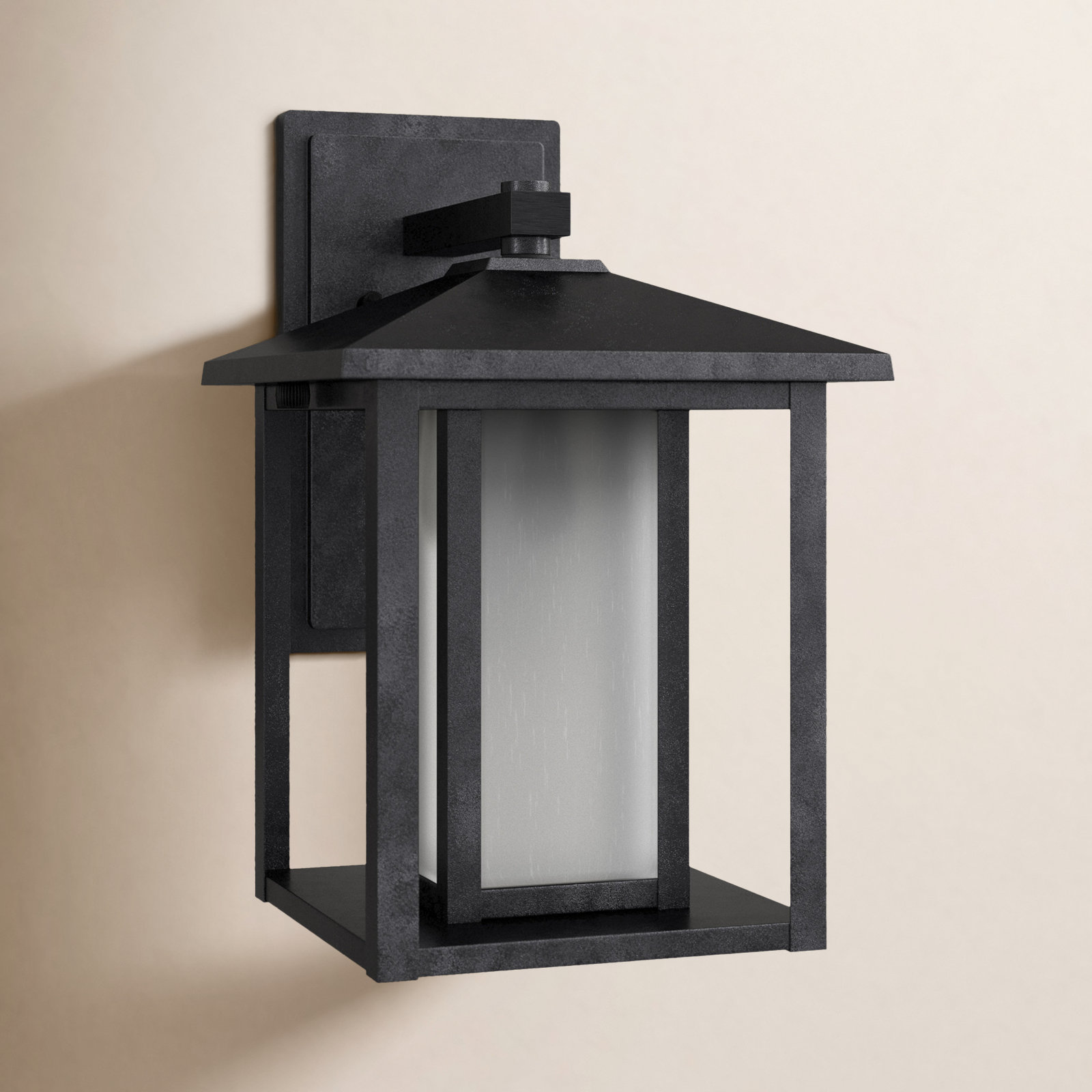 Vermont Integrated LED Outdoor Wall Lantern, Black, 11" H x 7" W x 8.5" D