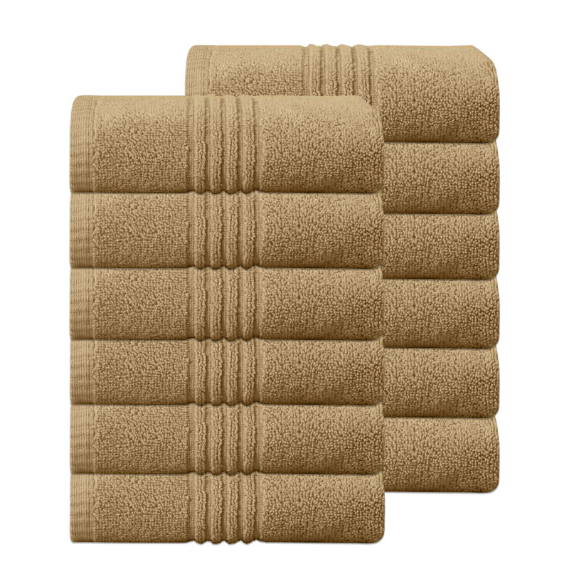 Home Weavers - Ensemble de serviettes de bain super absorbantes 100% coton 500 g / m² Robbin, 16 po x 24 po (12) (12 serviettes à main), lin