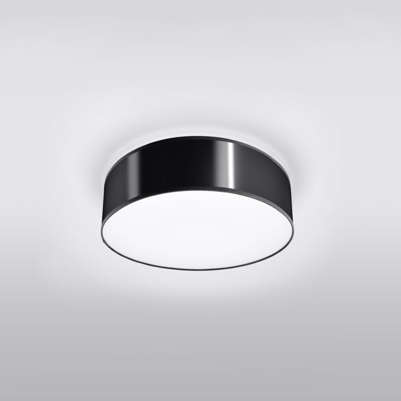 Arena PVC Flush Mount, Black, 12cm H x 35cm W x 35cm D