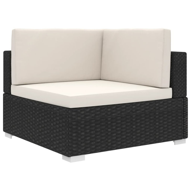 Elvane Patio Chair with Cushions, White, Black