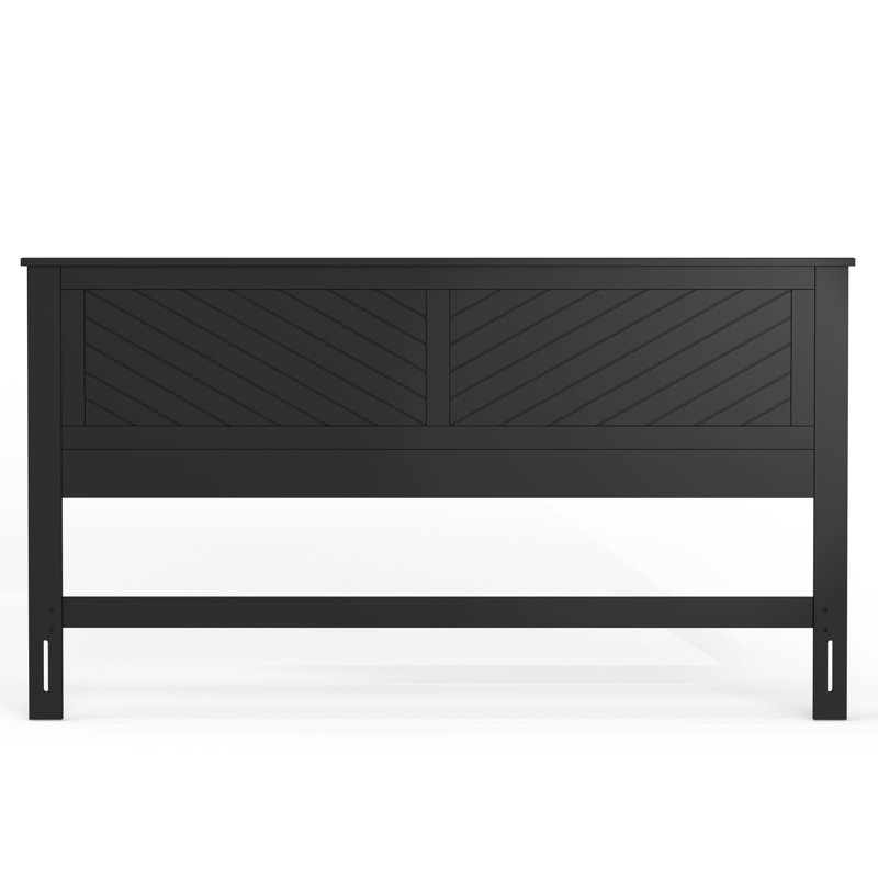 Breigh Wood Headboard With Chamfer, King, Black