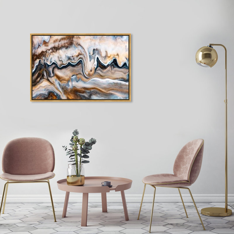 Modern Large Paint Splash Print by Oliver Gal, 24" H x 36" W, Gold Framed
