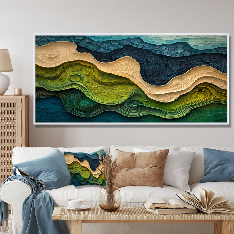 Braunsté Biomorphism Earth Ephemeral Pathway VI - Abstraction lyrique, art mural, 28" H x 60" W, Blanc