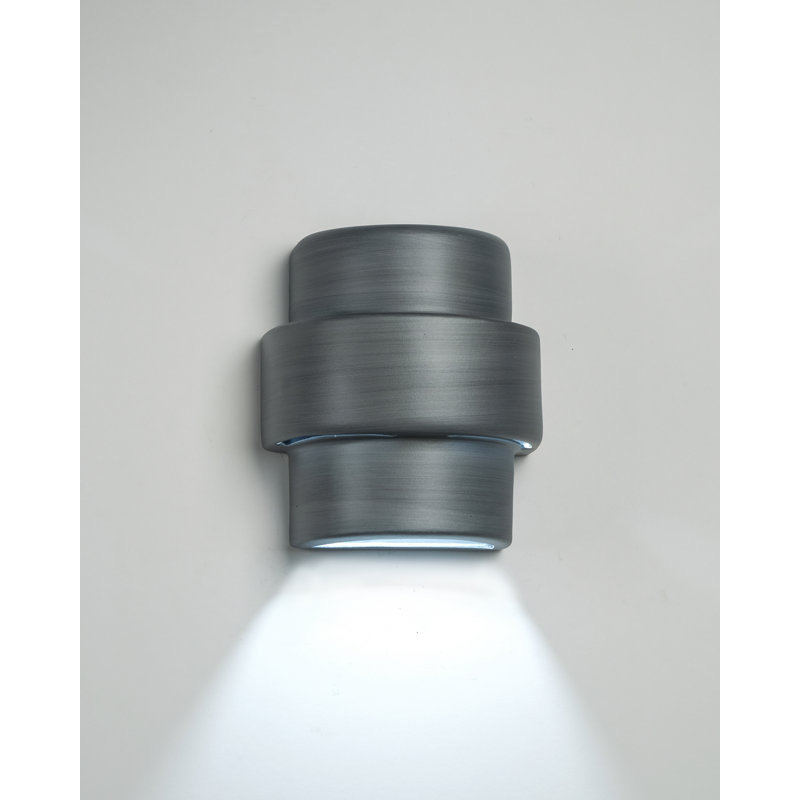 Chiyeko Ceramic Wall Light, LED Bulb Included, 9" H x 8" W x 5" D, Rubbed Pewter