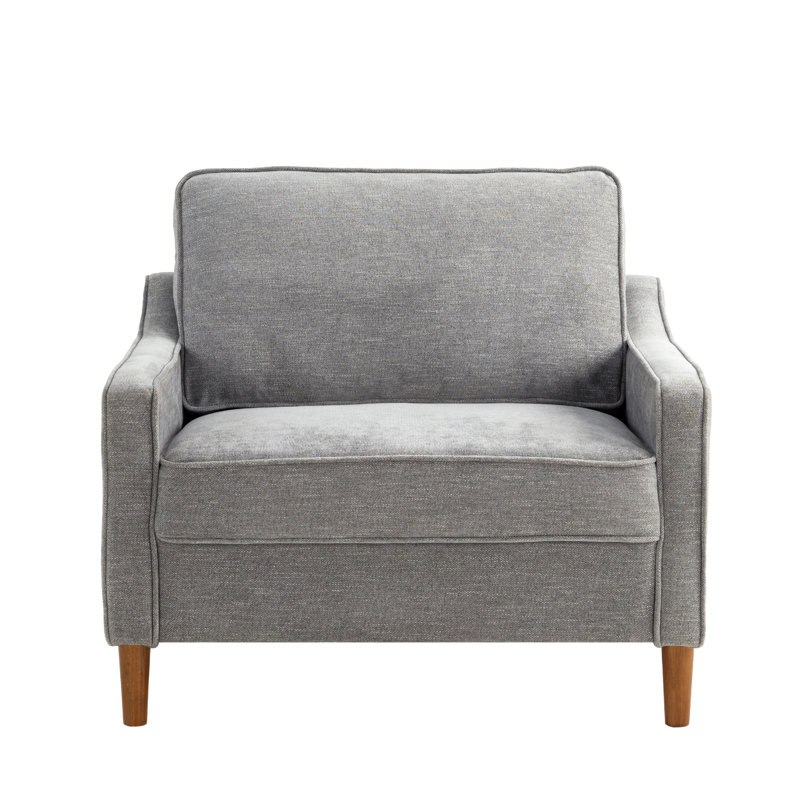Sarah 39" Upholstered Square Arm Club Chair, Gray Polyester