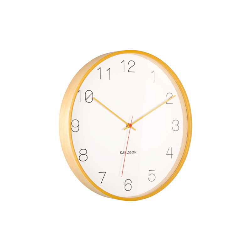 Manufactured Wood Wall Clock, Yellow