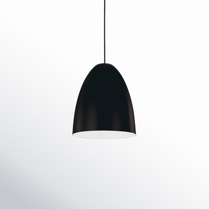 Asa - Luminaire suspendu à une lumière - Abat-jour en métal structuré pour l'extérieur et l'intérieur, Noir