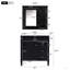 Ensemble de meuble-lavabo autoportant 30 po avec lavabo supérieur, meuble-lavabo moderne avec 2 tiroirs et un tiroir basculant, meuble-lavabo autoportant avec miroir et meuble-lavabo simple-117021214