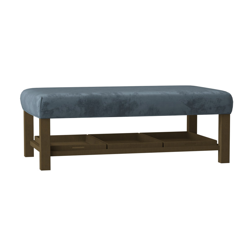 Paula Deen Home Upholstered Ottoman, Handsome 7 Taupe Performance Twill, Manhattan