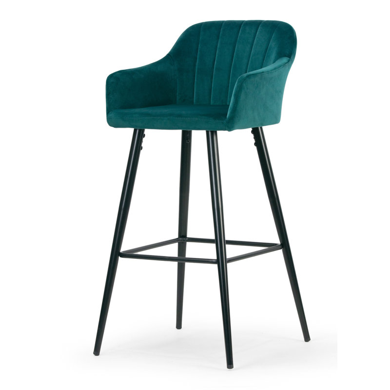 Leticia Upholstered Counter Stool with Metal Frame