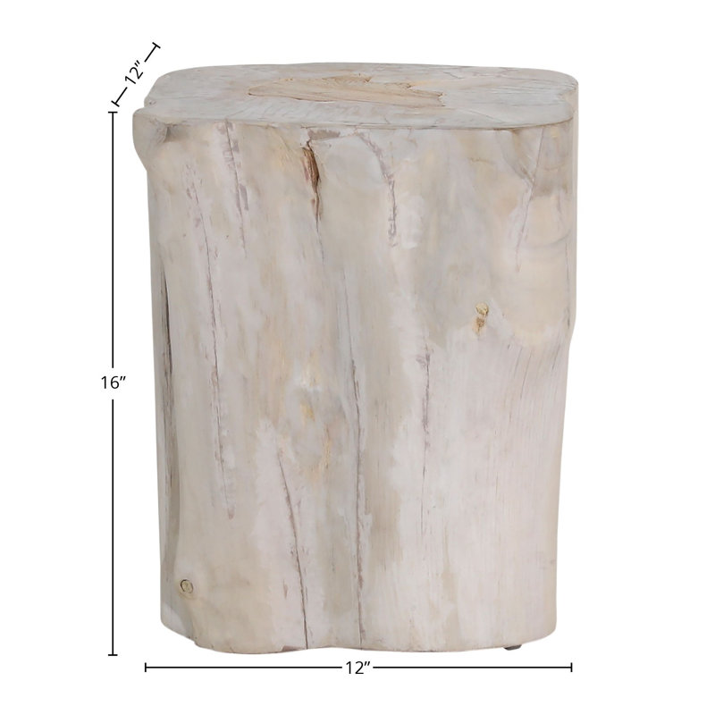 Gretchen Teak End Table, White