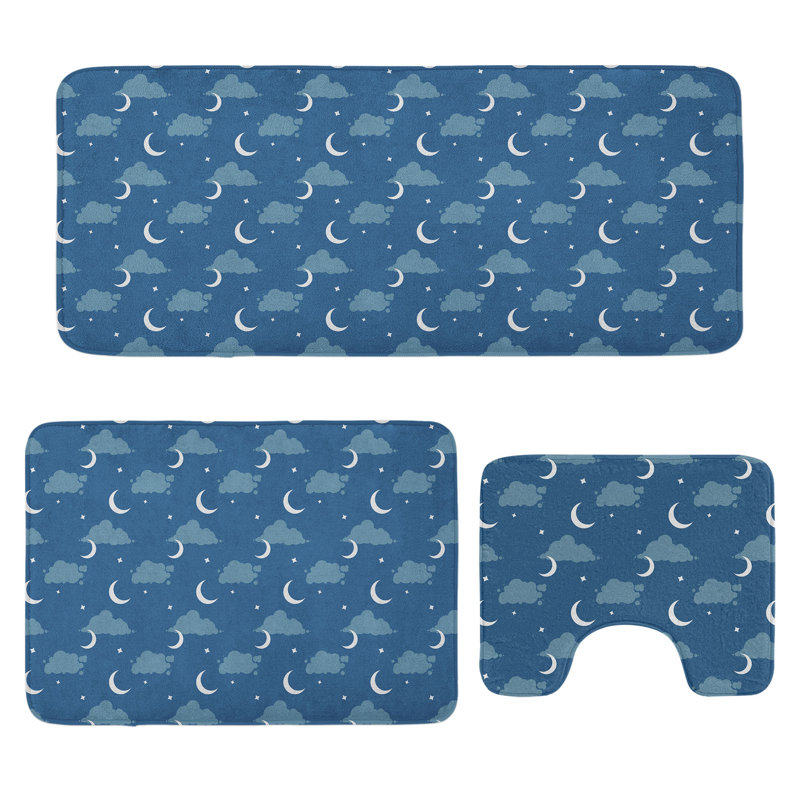  Ensemble de 3 tapis de salle de bain Night Night
