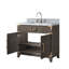 Meuble-lavabo simple en chêne brun 36 po X P 22 po D, dessus en marbre de Carrare et ensemble de robinet-117980201
