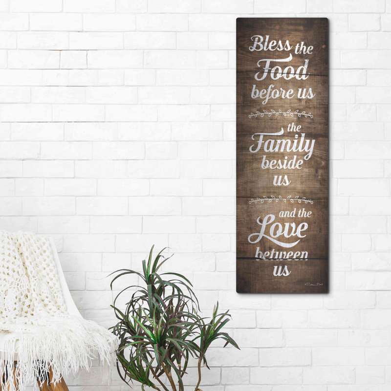«Bless the Food devant nous» par Susan Ball, art mural en métal, H 48 po x l 16 po