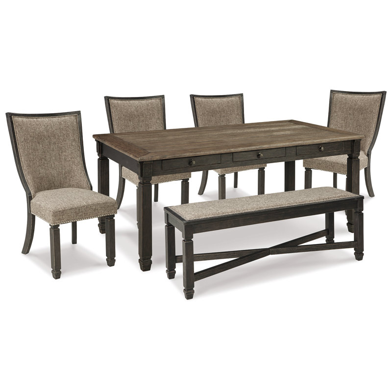 Tyler Creek Dining Table and 4 Chairs with Bench