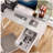 47.3"office desk with power outlet,3 drawers,Side Pocket, Study Desk Easy to Assemble,Frame stability Reversible-1289302068-1289302026