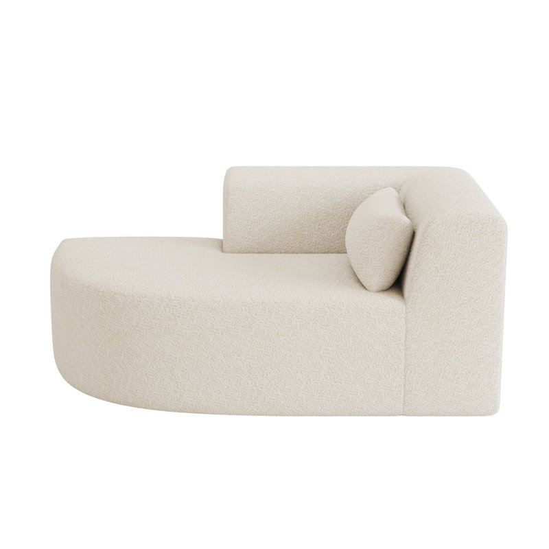 Chaise longue rembourrée avec coussin Quade, Beige